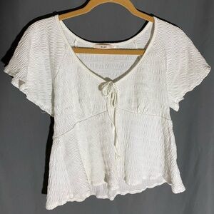 buckle mi ami white babydoll top ☁️